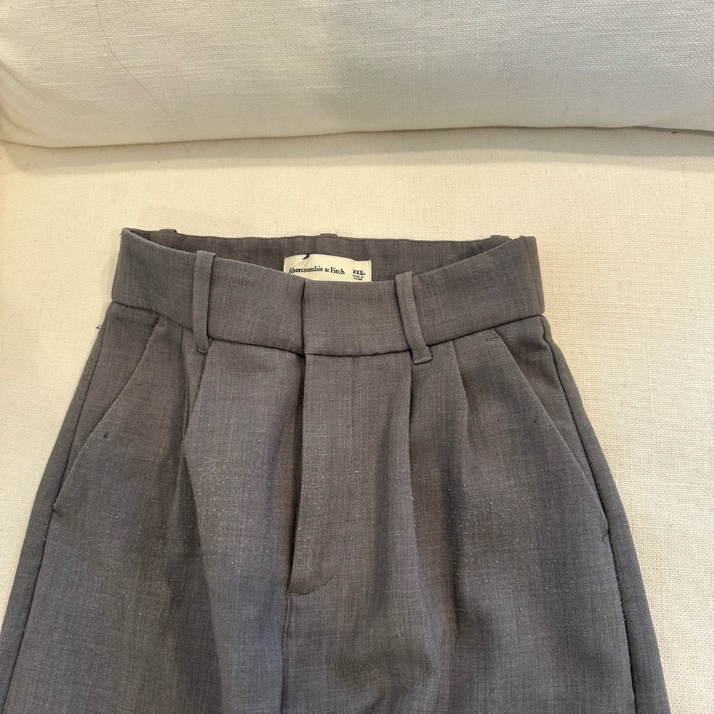 Gray High-Waisted Trousers